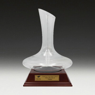 Crystal Wine Decanter & Walnut Base