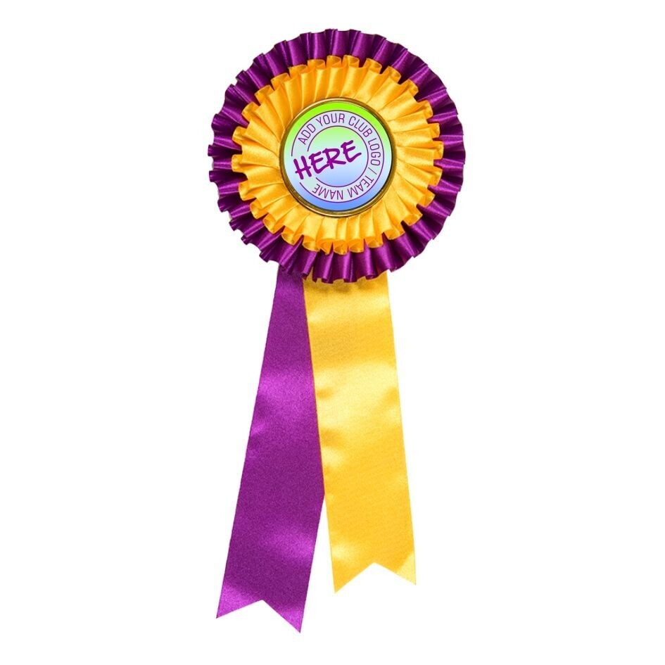 2 Tier Rosettes Purple Yellow