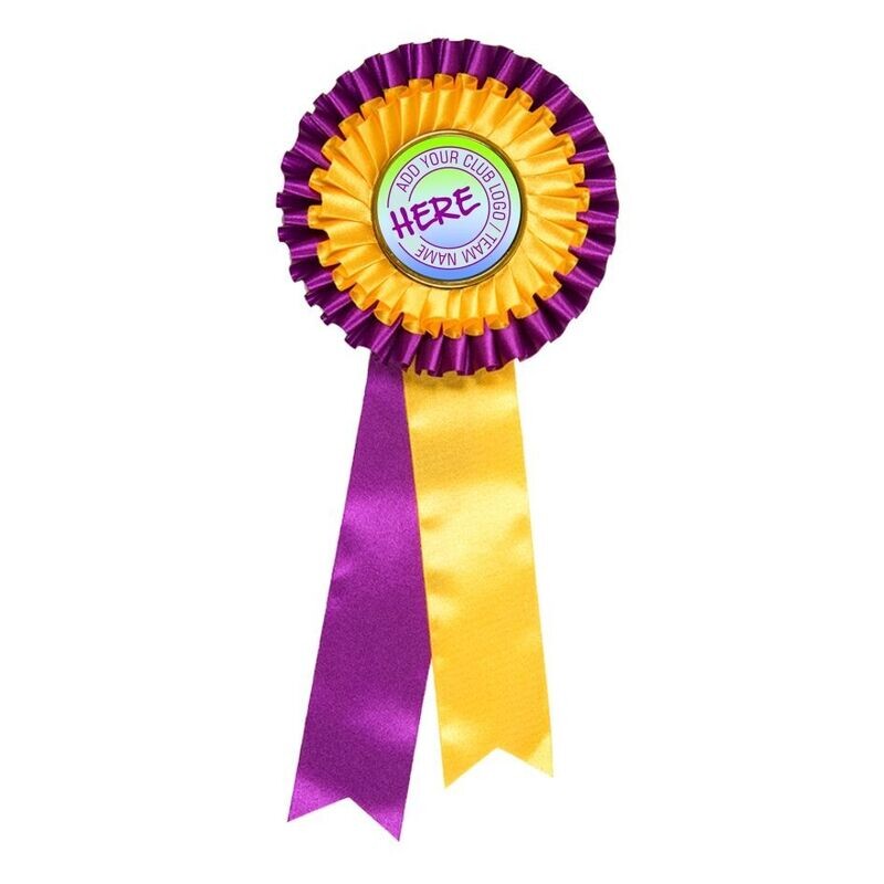 2 Tier Rosettes Purple Yellow