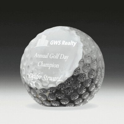 Crystal Golf Ball Paperweight