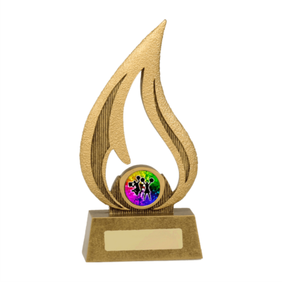Cheerleading Gold Flame Resin