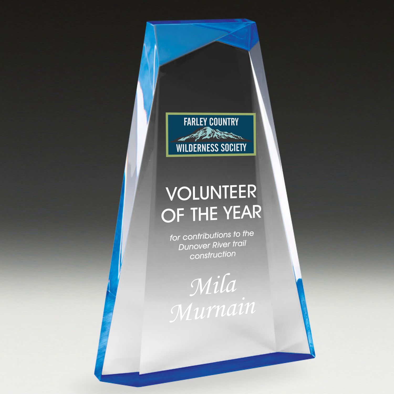 Reflections Series Acrylic Award - Blue