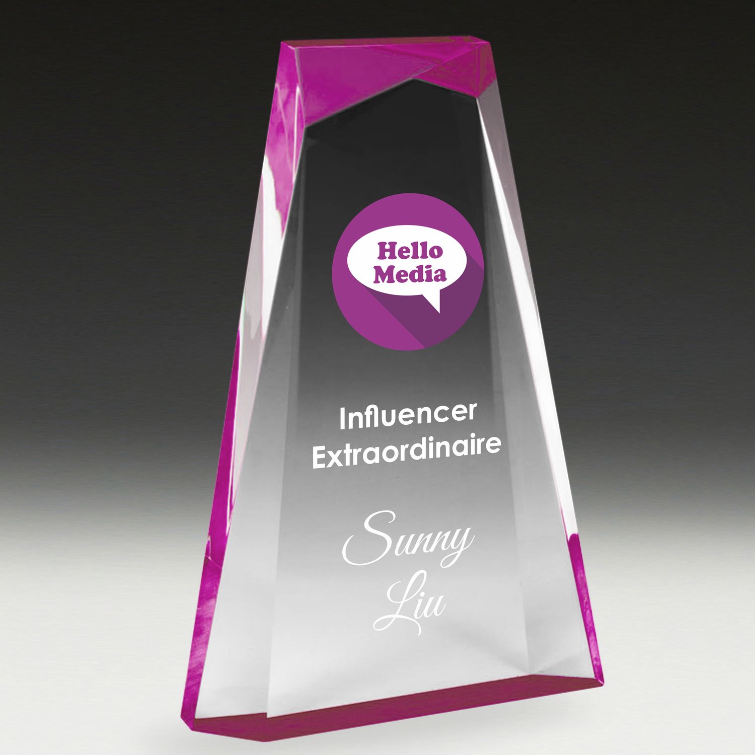 Reflections Series Acrylic Award - Pink