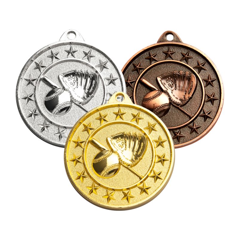 Shooting Star Baseball Medal