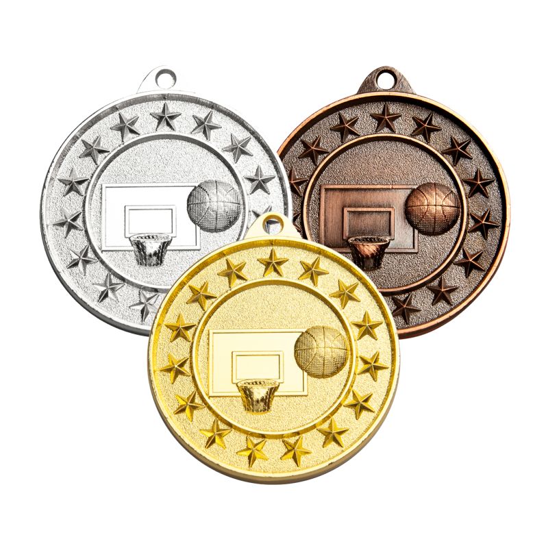 Shooting Star Basketball Medal