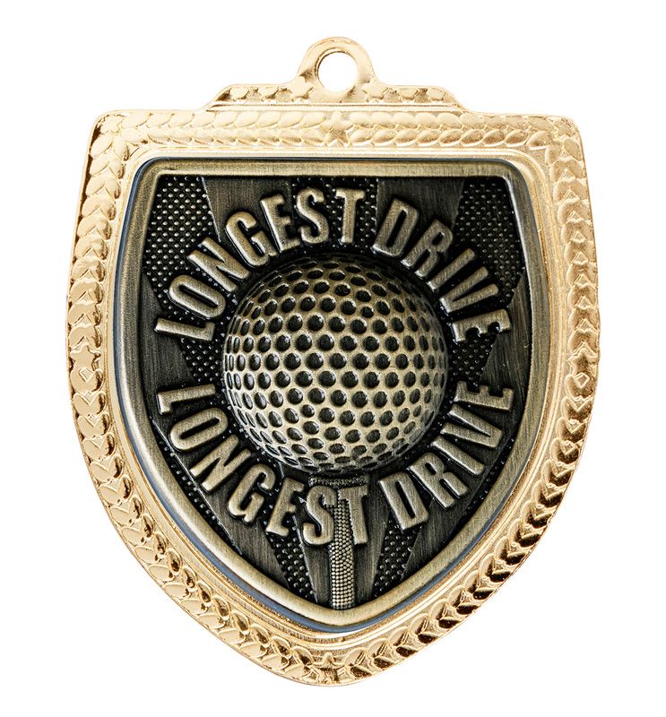 Longest Drive Golf Shield Medal