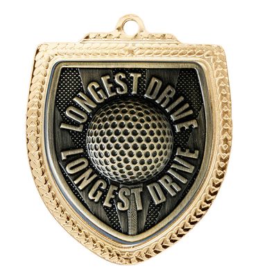 Longest Drive Golf Shield Medal