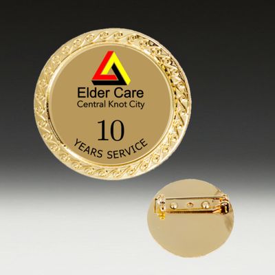 Engravable Round Metal Badge