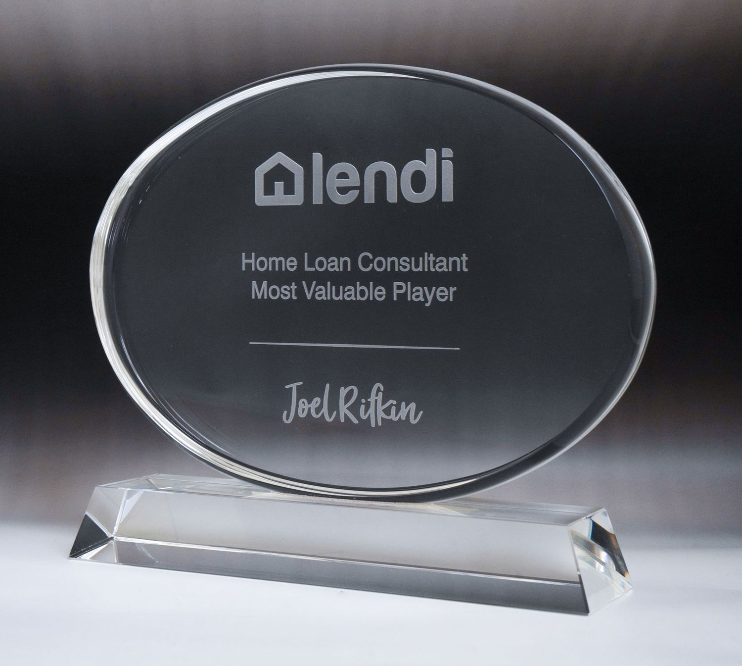 Oval Crystal Award