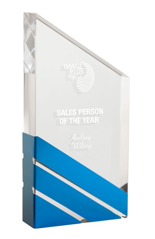 Blade Crystal and Blue Metal Award
