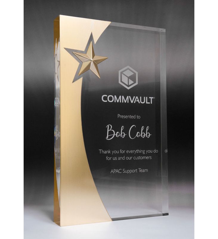Golden Glow Rectangle Acrylic Award