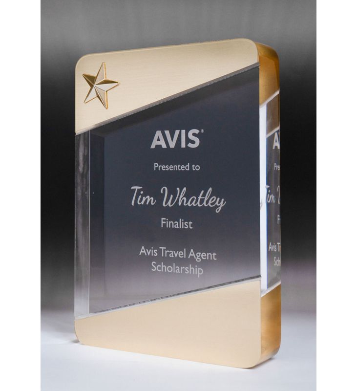 Golden Glow Rounded Rectangle Acrylic Award