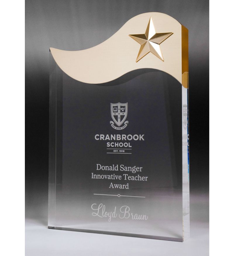 Golden Glow Wave Acrylic Award