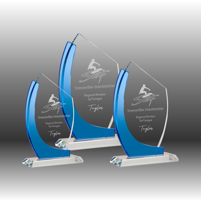 Blue Edge Wave Glass Award