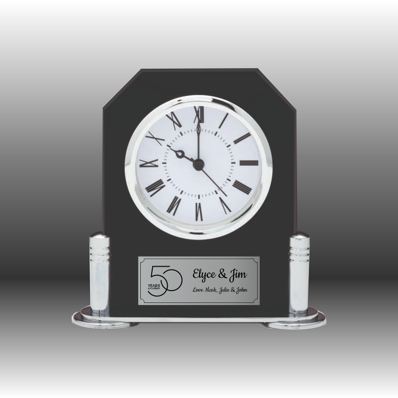 Black & Chrome Clock - Windsor