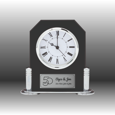 Black & Chrome Clock - Windsor
