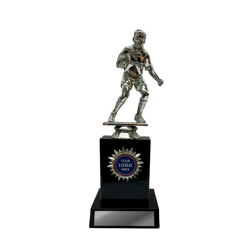 Rugby Trophy - Black High Gloss 205mm Rugby Trophy - Black High Gloss 205mm