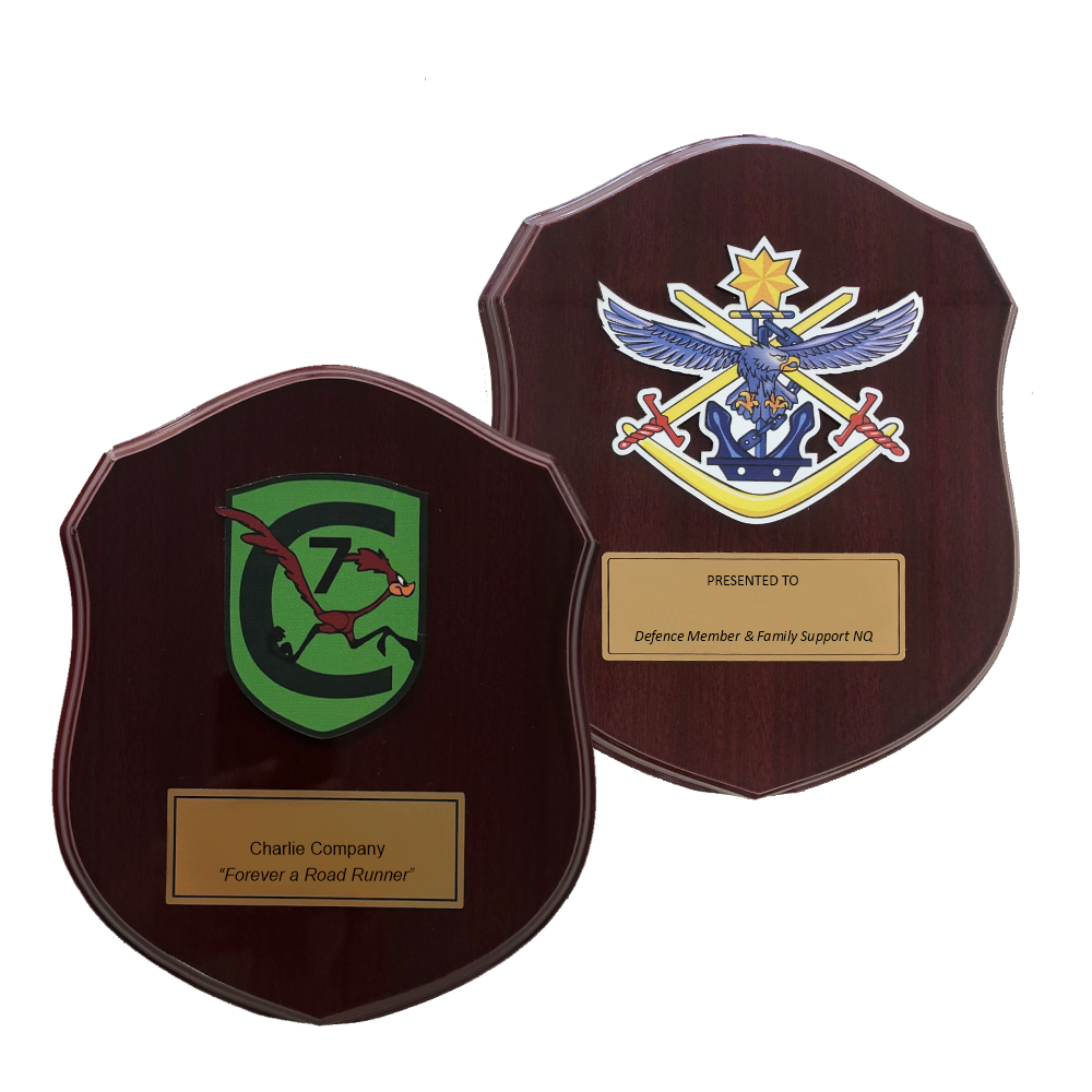 Military Shield Custom with Back Stand