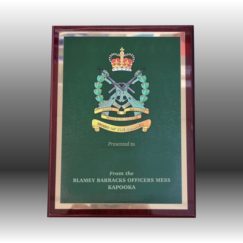 Military Plaque - Gold Reverse UV - 200mm