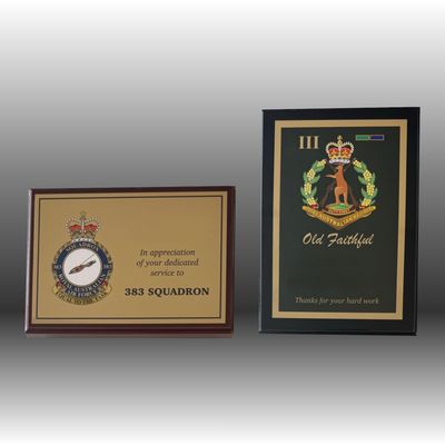 Custom UV Printed Military Plaque - 175mm