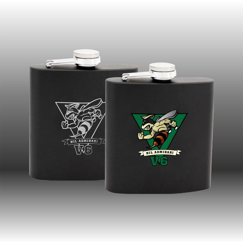 Matte Black Flask with Military Insignia Matte Black Flask with Military Insignia