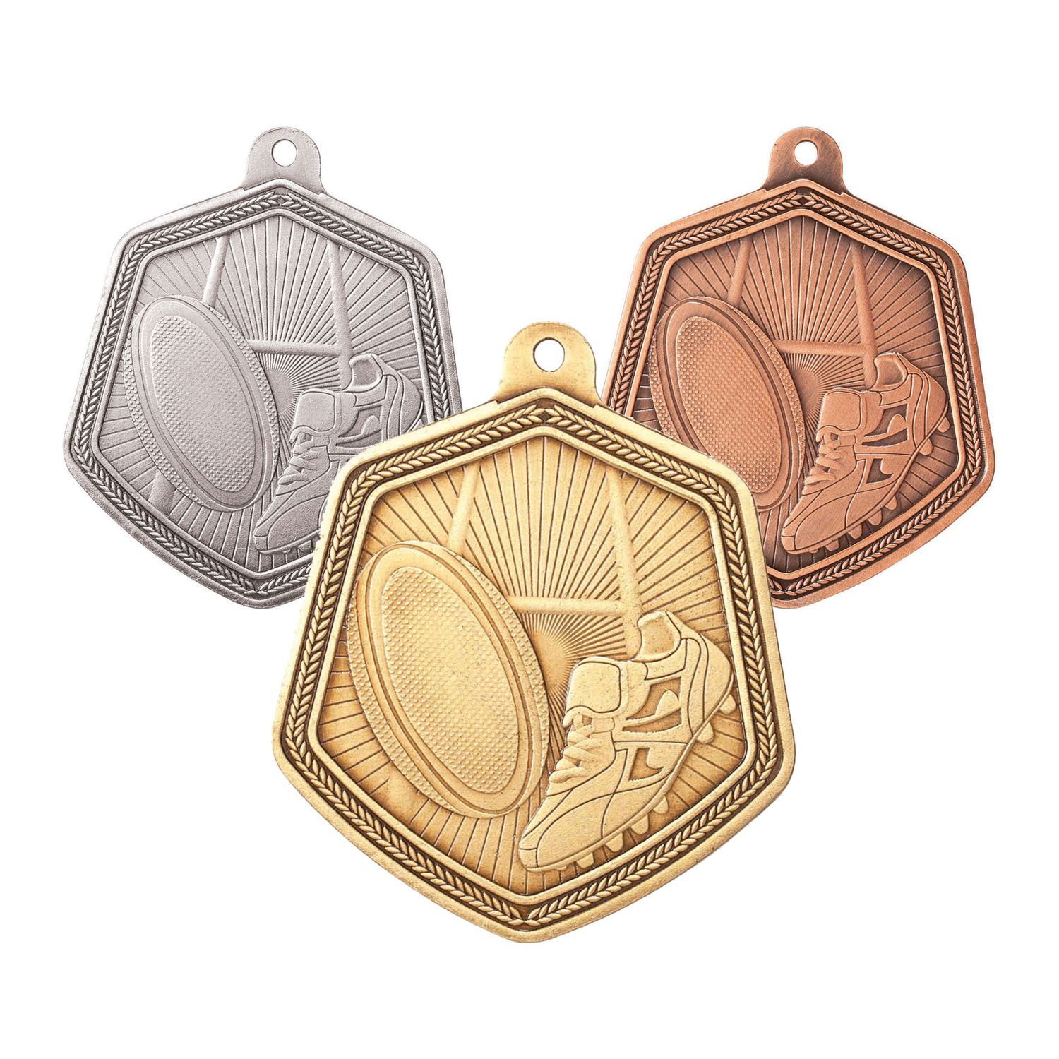 65mm Rugby League Medals - Falcon