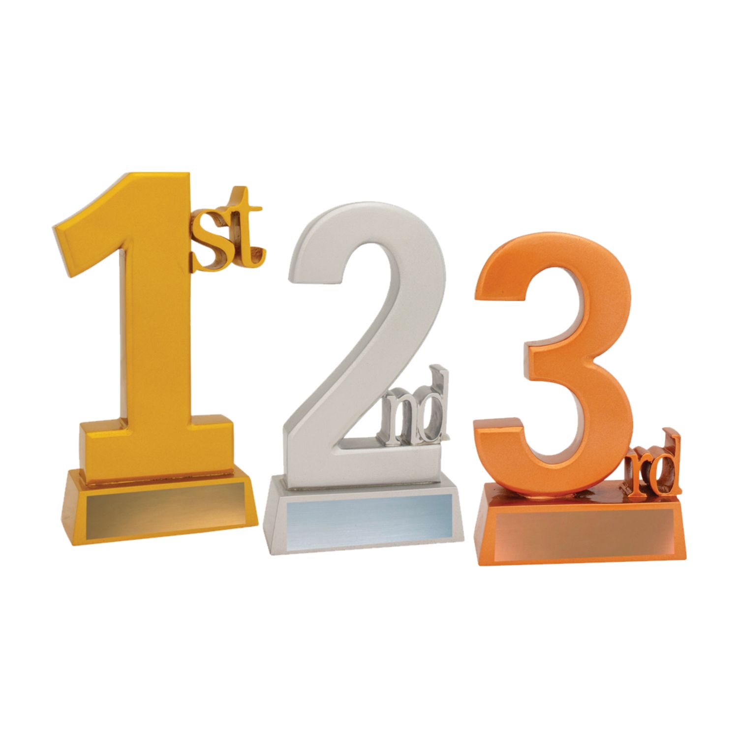 1st 2nd 3rd Place 3D Trophies