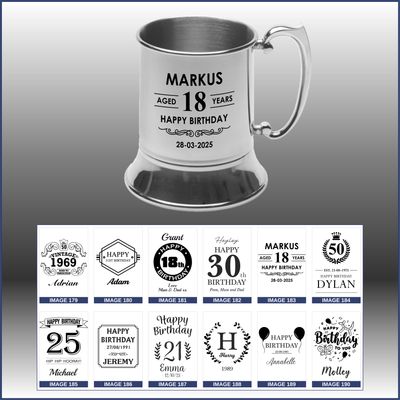 Stainless Steel Tankard - Birthday
