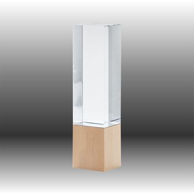 Crystal with Light Timber Rectangular Prism