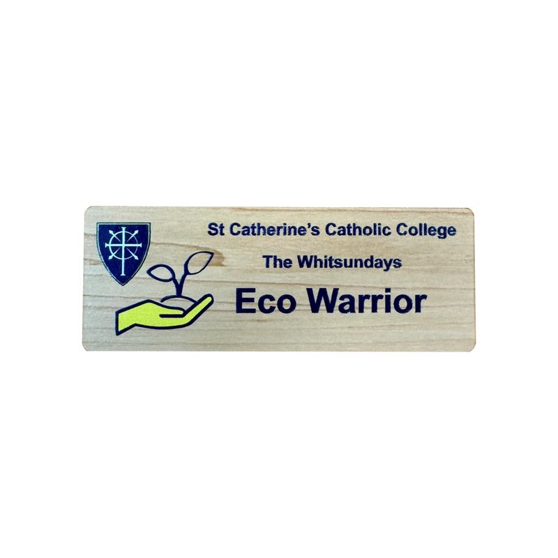 Timber look badge