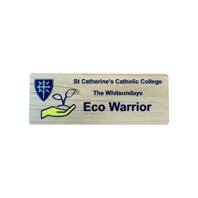 Timber look badge