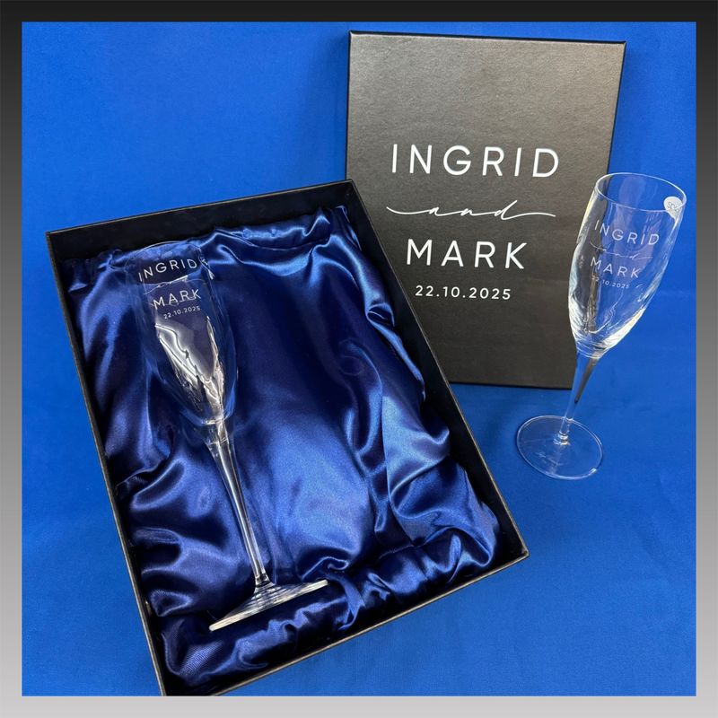 Personalised Celebration Gift Box - Champagne Flutes Personalised Celebration Gift Box - Champagne Flutes