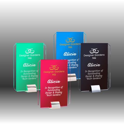 Coloured Glass with Metal Stand - Onyx