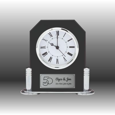 Black & Chrome Clock - Windsor LAST ONE