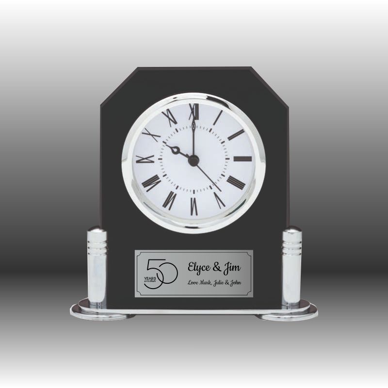 Black & Chrome Clock - Windsor LAST ONE