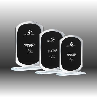 Black Silver Mirror Oval