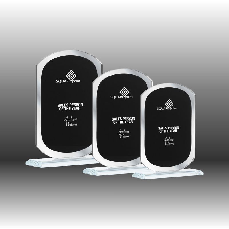 Black Silver Mirror Oval