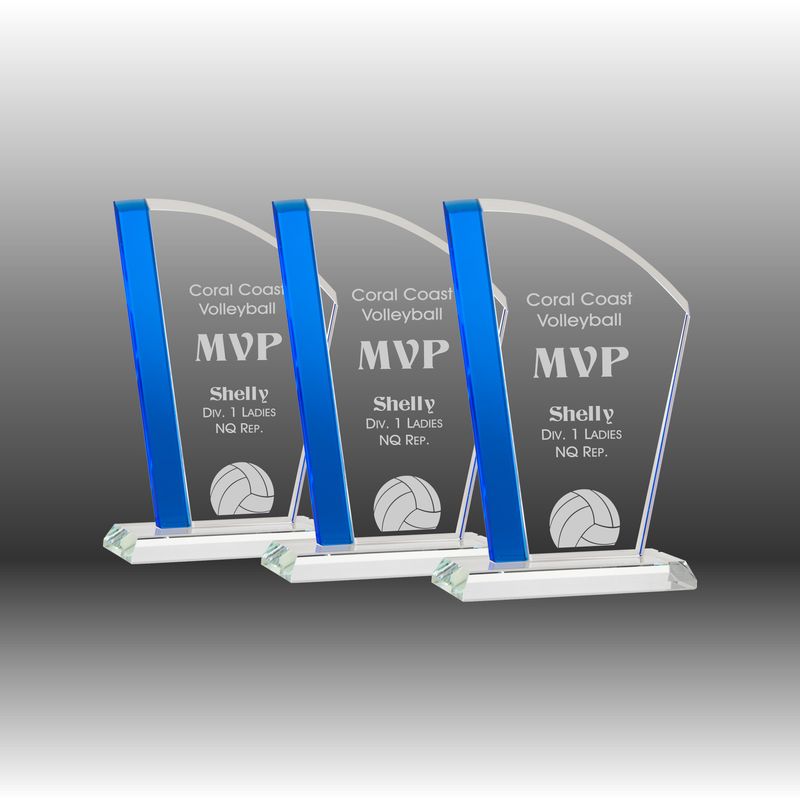 Blue Edge Curve Glass Award