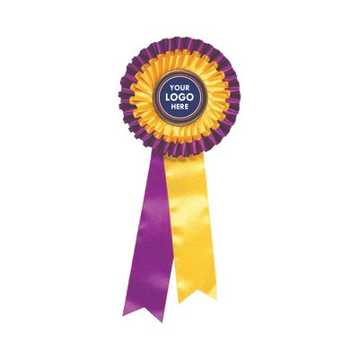 2 Tier Rosettes Purple Yellow