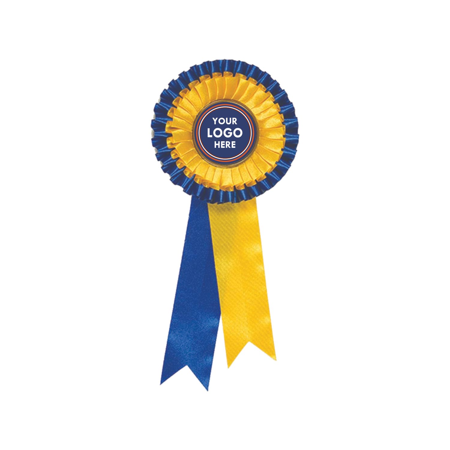 2 Tier Rosettes Blue Yellow