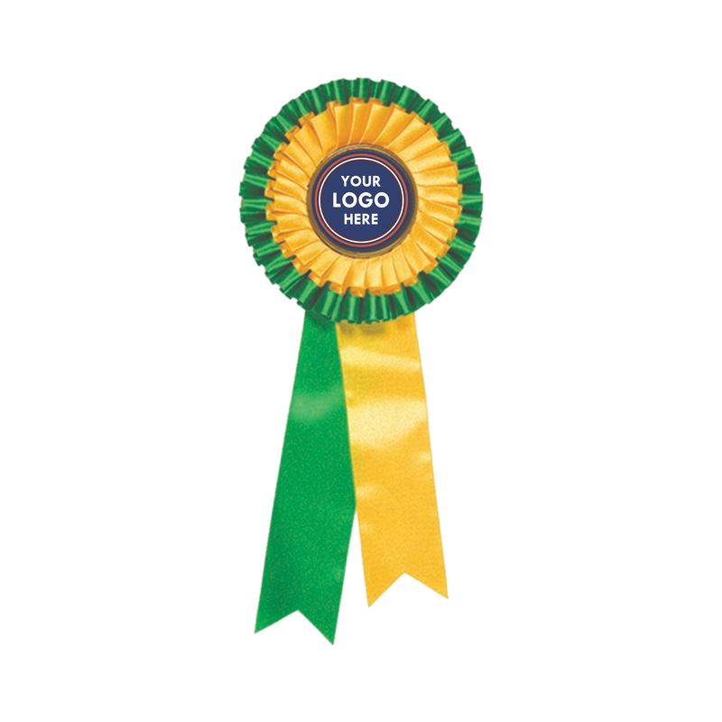 2 Tier Rosettes Green Yellow