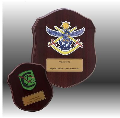 Military Shield Custom with Back Stand Military Shield Custom with Back Stand