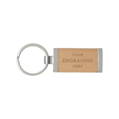 Timber Keychain with Metal Trim Timber Keychain with Metal Trim
