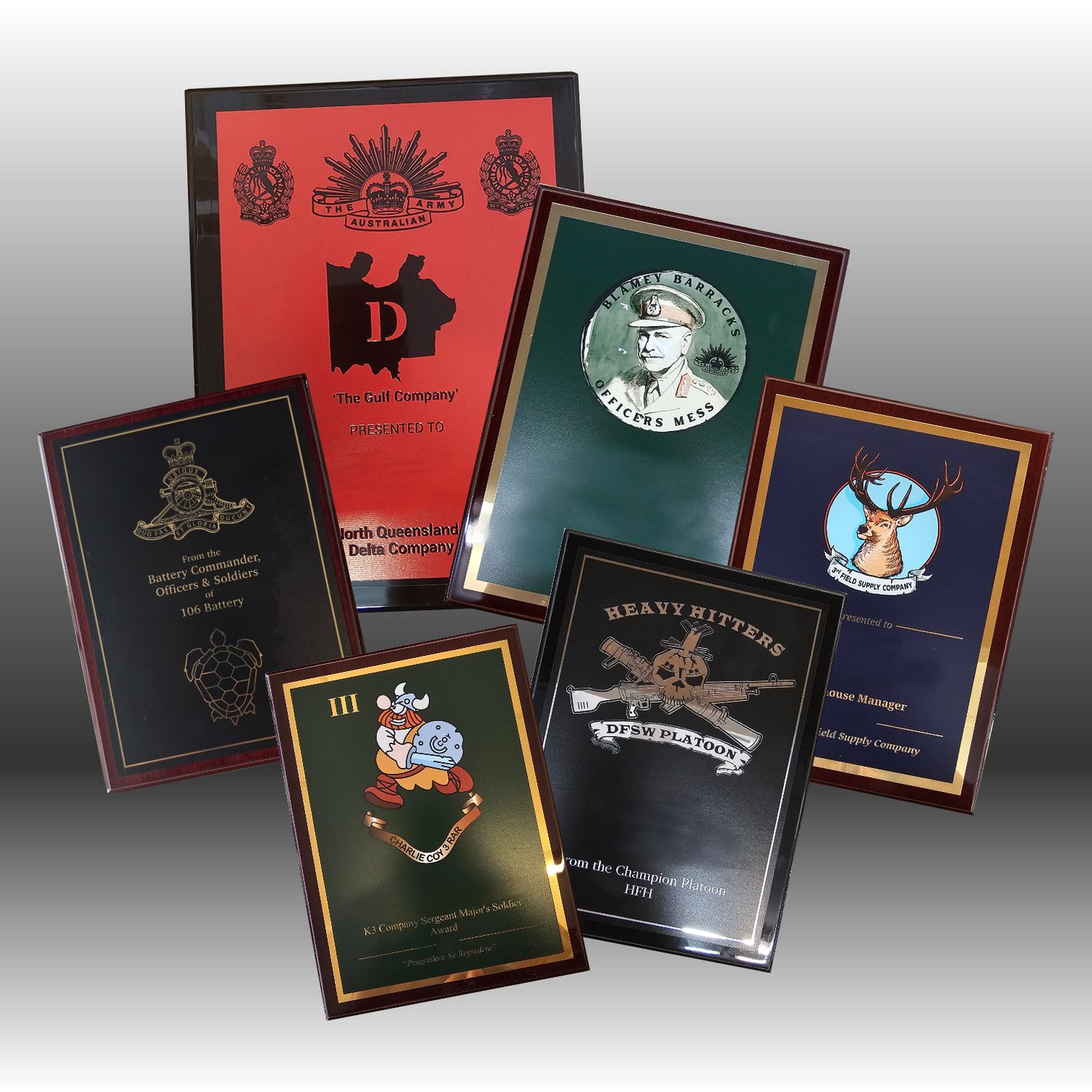 Reverse UV Print Military Plaque