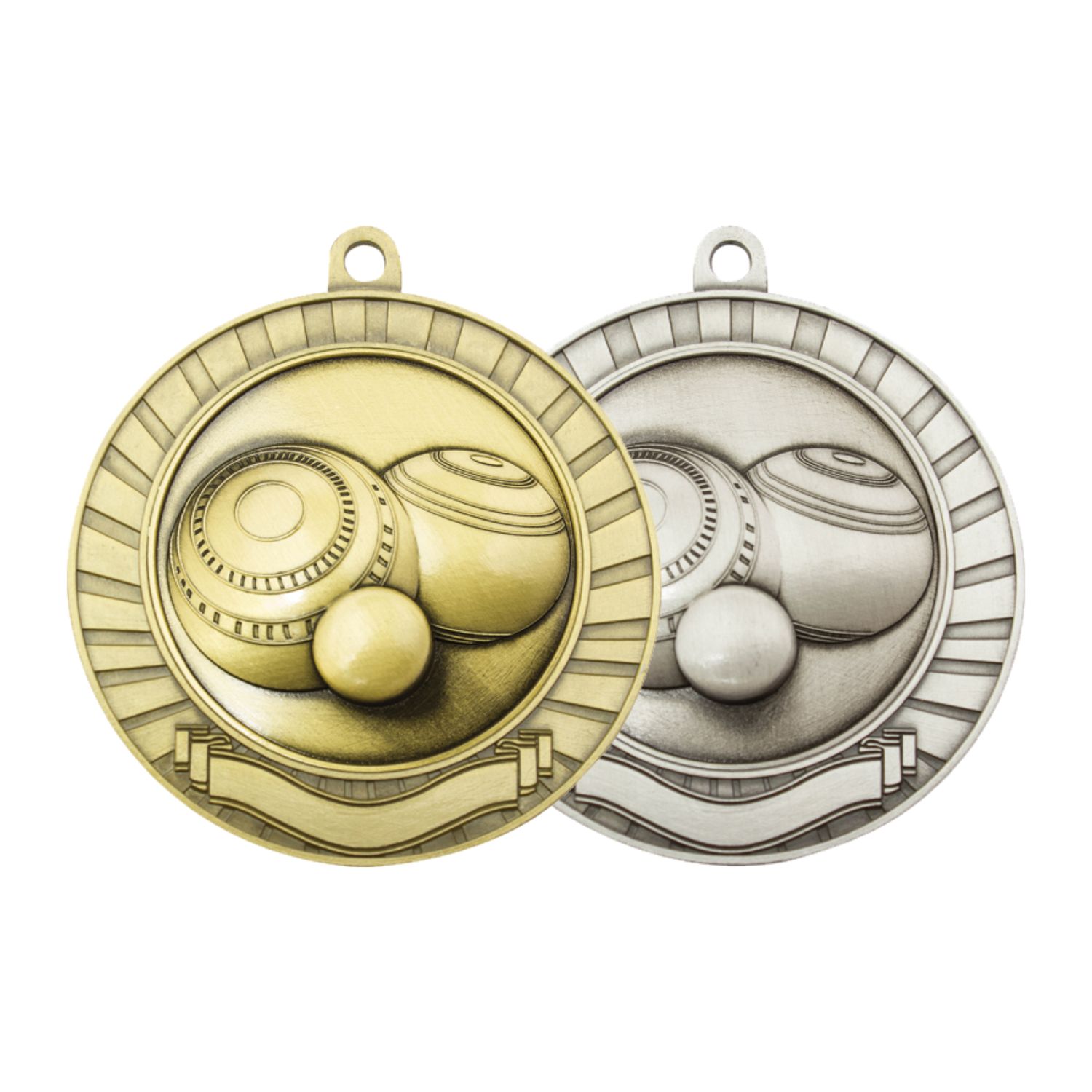 Lawn Bowls Medal - Eco Scroll