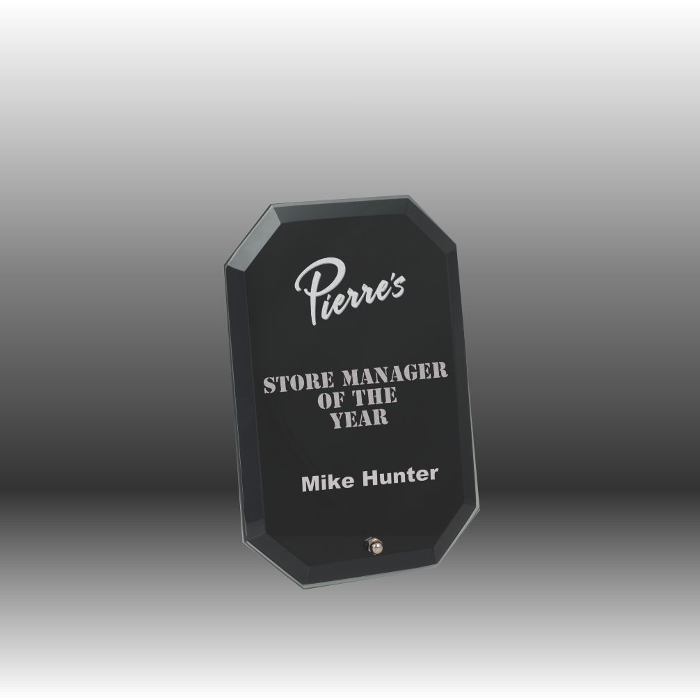 Black Gem Glass Plaque - LIMITED STOCK
