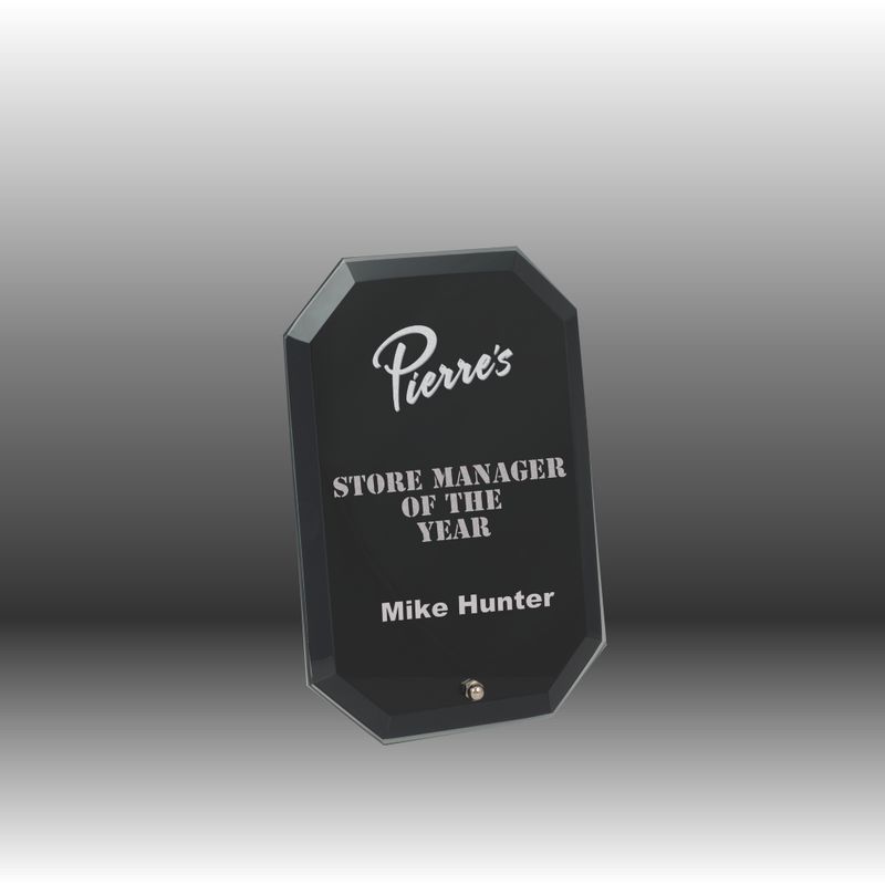 Black Gem Glass Plaque - LIMITED STOCK