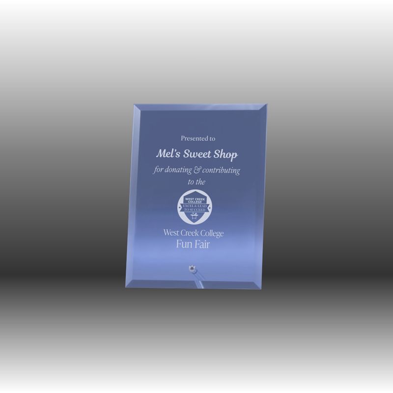 Blue Tinted Glass with Stand - LIMITED STOCK