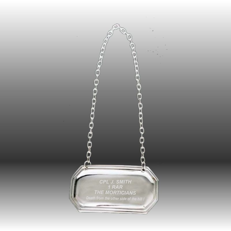 Decanter Label / Bottle Tag - Rotary Etched Decanter Label / Bottle Tag - Rotary Etched