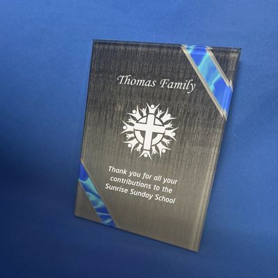 Blue Ribbon Glass Plaque - LIMITED STOCK Blue Ribbon Glass Plaque - LIMITED STOCK